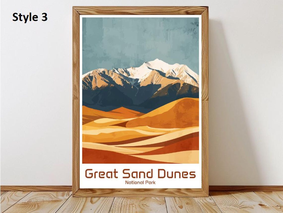 Great Sand Dunes National Park Poster Travel Paper Print San Luis ...
