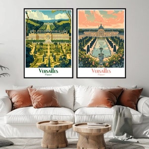 Palace of Versailles France Travel Poster Versailles Canvas Print Vintage Travel Poster Wall Decor Designer France Illustration Print