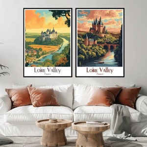 Loire Valley France Travel Poster Loire Valley Canvas Print Vintage Travel Poster Wall Decor Designer France Loire Valley Illustration Print