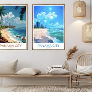 Panama City Beach Florida Vintage Travel Poster: Coastal Wall Art