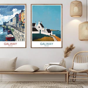 Galway Ireland Travel Poster: Vintage Irish Art Print