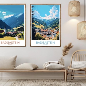 Badgastein Austria Travel Poster: Vintage Spa Town Wall Art