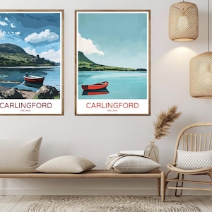 Carlingford Lough Irland Vintage Reise Poster Kunstdruck