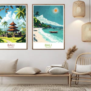 Bali Travel Poster: Indonesia Nature Print, Vintage Island Art