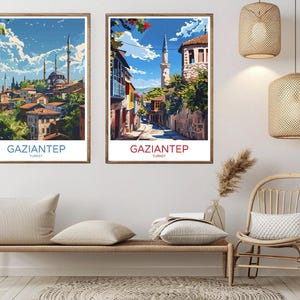 Gaziantep Turkey Poster Travel Paper Print Gaziantep Anatolia Mediterranean Canvas Vintage Travel Art Poster Wall Turkey Illustration Gift