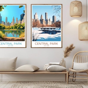 Central Park Poster: Vintage New York City Travel Art Print