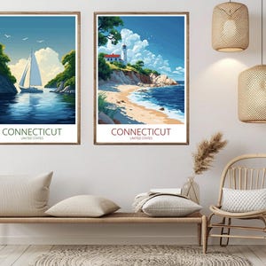 Connecticut Travel Poster: Vintage USA Art Print