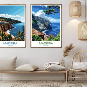 Madeira Island Portugal Travel Poster: Vintage Funchal Art Print