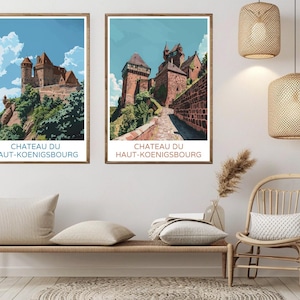 Chateau du Haut-Koenigsbourg France Travel Poster: Vintage Castle Art