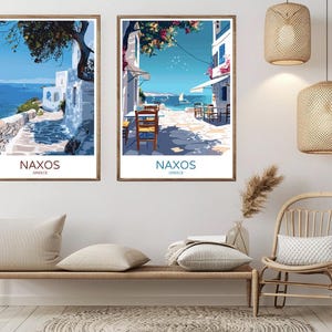 Naxos Greece Travel Poster: Cyclades Island Art Print