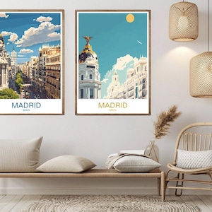Madrid Skyline Poster: Spain Travel Art Print