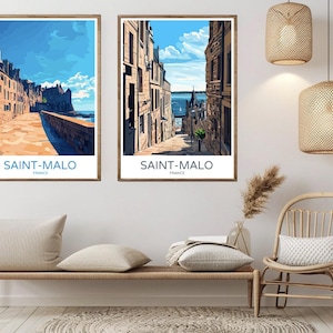 Saint-Malo France Vintage Travel Poster: Walled City Print