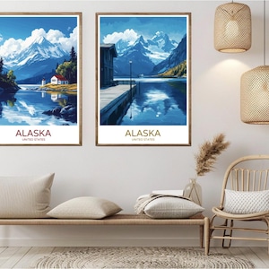 Alaska Travel Poster: Vintage Lake Clark Art Print