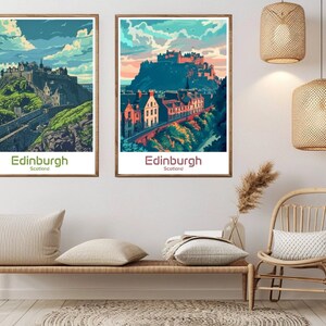 Edinburgh Castle Print: Vintage Scotland Travel Poster