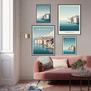 Dubrovnik Croatia Poster: Minimalist Adriatic Coast Wall Art