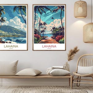 Lahaina Hawaii Vintage Travel Poster: Hawai&#39;i Island Art Print