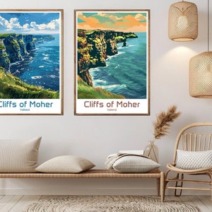 Cliffs of Moher Irland Vintage Reise Poster Kunstdruck