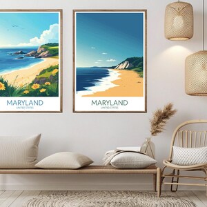 Maryland Travel Poster: Vintage Style Beach Art Print