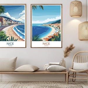 Nice France Travel Poster: French Riviera Vintage Print
