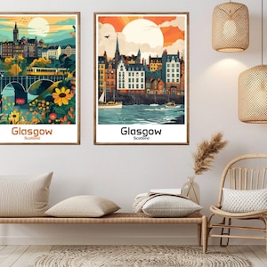 Glasgow Scotland Travel Poster: Vintage River Clyde Art Print