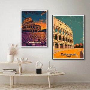 Vintage Colosseum Rome Poster: Italy Travel Illustration