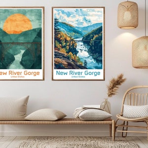 New River Gorge National Park Vintage Travel Poster Art