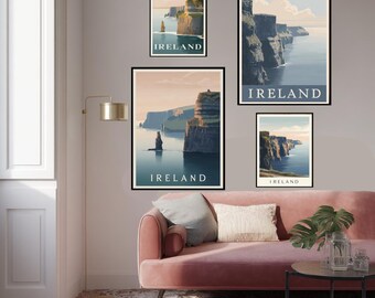 Cliffs of Moher-print: Ierland kustlandschap, Scandinavische minimalistische kunst
