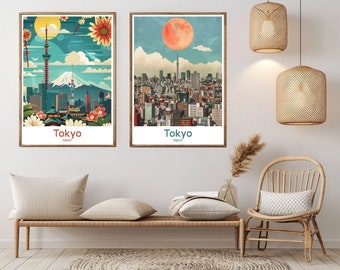 Tokyo Japan Travel Poster: Vintage Japanese Art Print