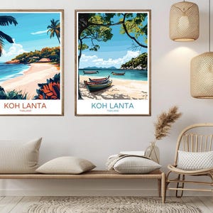Koh Lanta Thailand Travel Poster: Vintage Style Beach Art Print
