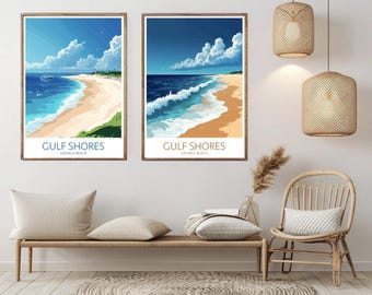 Gulf Shores Alabama Vintage Travel Poster: Orange Beach Art Print