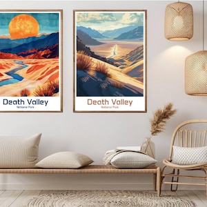 Death Valley National Park California Poster Travel Paper Print Great Basin Desert Canvas Vintage Travel Poster Wall USA Illustration Gift