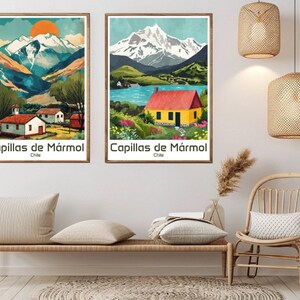 Capilla de Mármol Chile Travel Poster: Vintage Wall Art