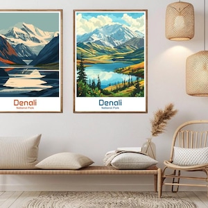 Denali National Park Poster: Vintage Travel Art Print