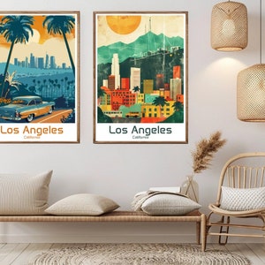 Retro Los Angeles Travel Poster: California Vintage Art Print