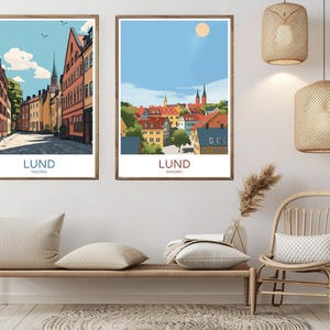 Póster de viaje de Lund, Suecia: Impresión artística vintage de Scania
