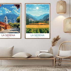 La Serena Chile Poster Digitaldruck Elqui Tal La Serena Coquimbo Berg Chile Leinwand Vintage Reise Wand Kunst Dekor Illustration Geschenk