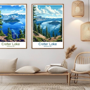 Crater Lake National Park Vintage Travel Poster: Oregon Art Print