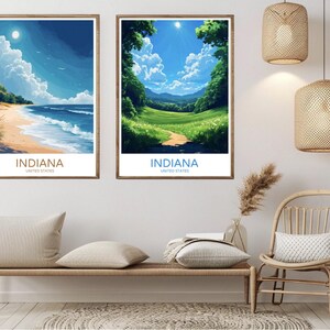 Indiana Travel Poster: Vintage United States Art Print