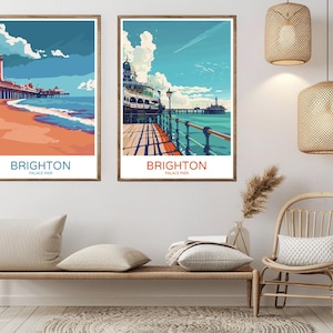 Brighton Palace Pier Vintage Travel Poster Print: England Wall Art