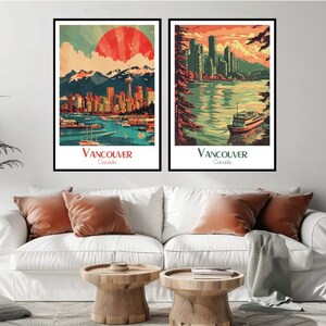 Vancouver Travel Poster: Vintage Canada Illustration, Wall Art