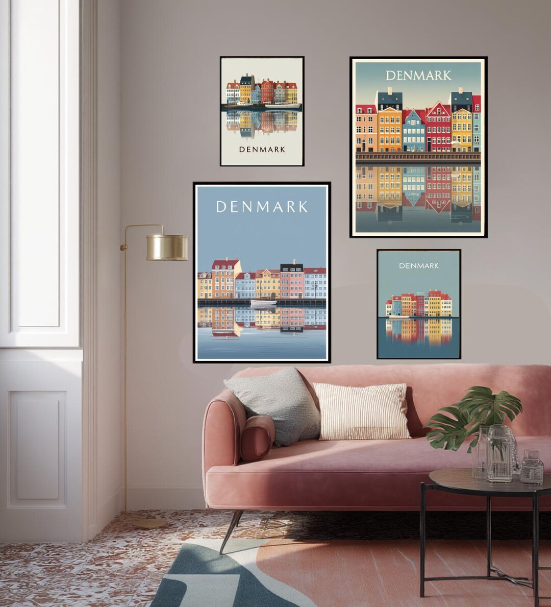 Photo inspiration: Copenhagen Nyhavn Print Minimalist Denmark Travel Poster Photo Inspiration