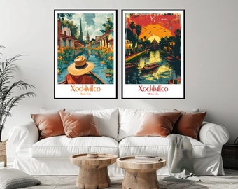 Photo Print 1970s Xochimilco Mexico, CDMX Tourist Canal Boat