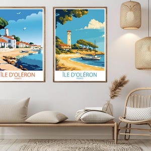 Isla de Oléron Francia Cartel Viaje Papel Impresión Isla Oléron Pertuis d'Antioche Córcega Lienzo Vintage Viaje Cartel Pared Ilustración Regalo