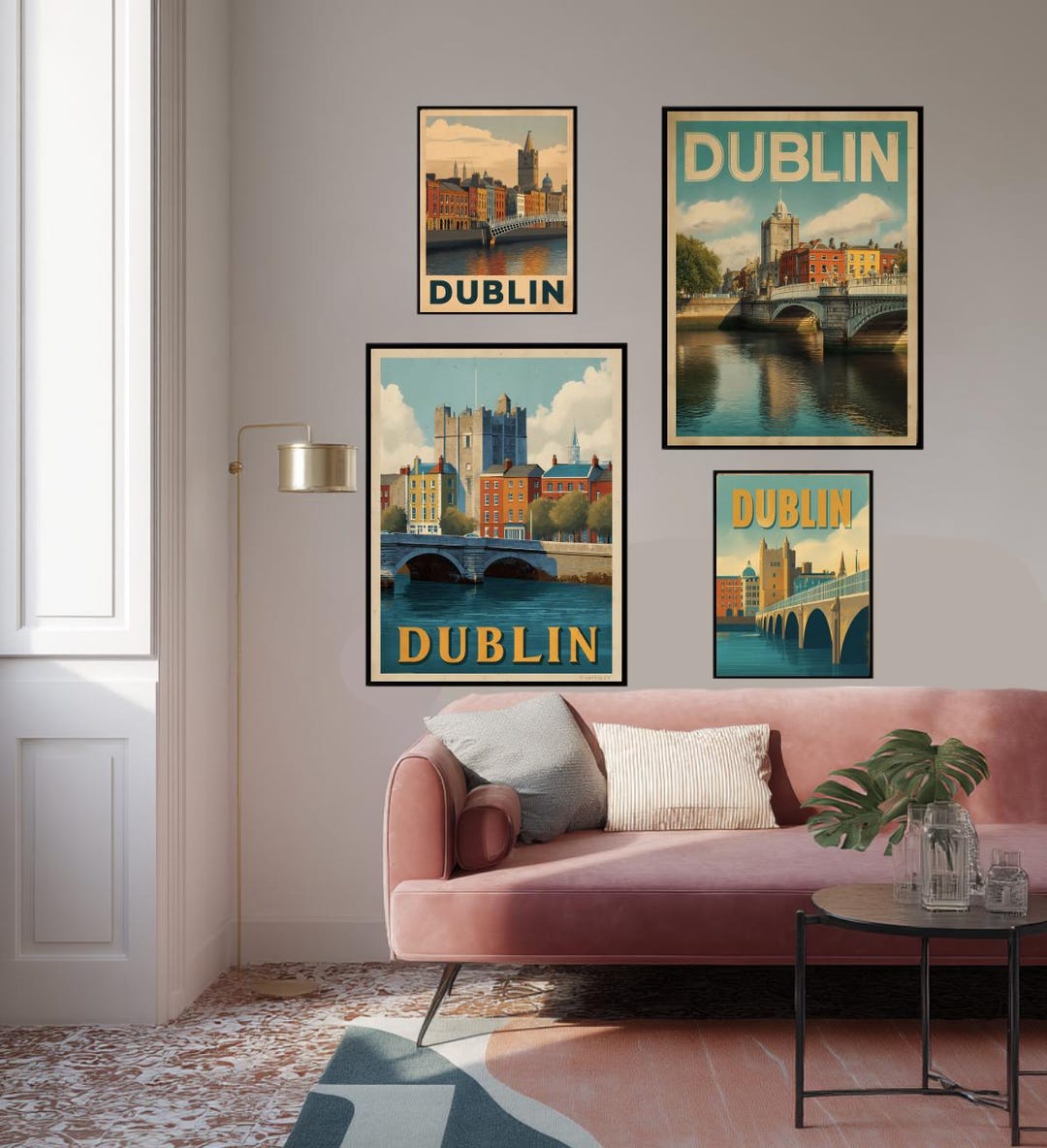 Affiche De Voyage Dublin, Art Mural Irlande, Impression Dublin, Affiche Dublin, Affiche Ha'penny Bridge, Affiche Ville, Décoration Murale - France