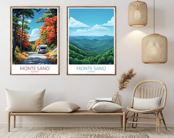 Monte Sano State Park Vintage Travel Poster: Alabama Mountain Art (Digital Print)