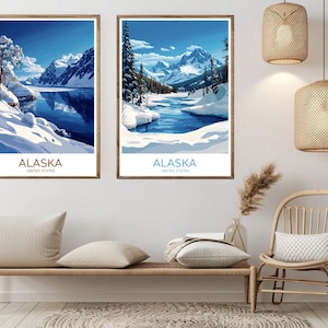 Alaska Travel Poster: Vintage Lake Clark Art Print