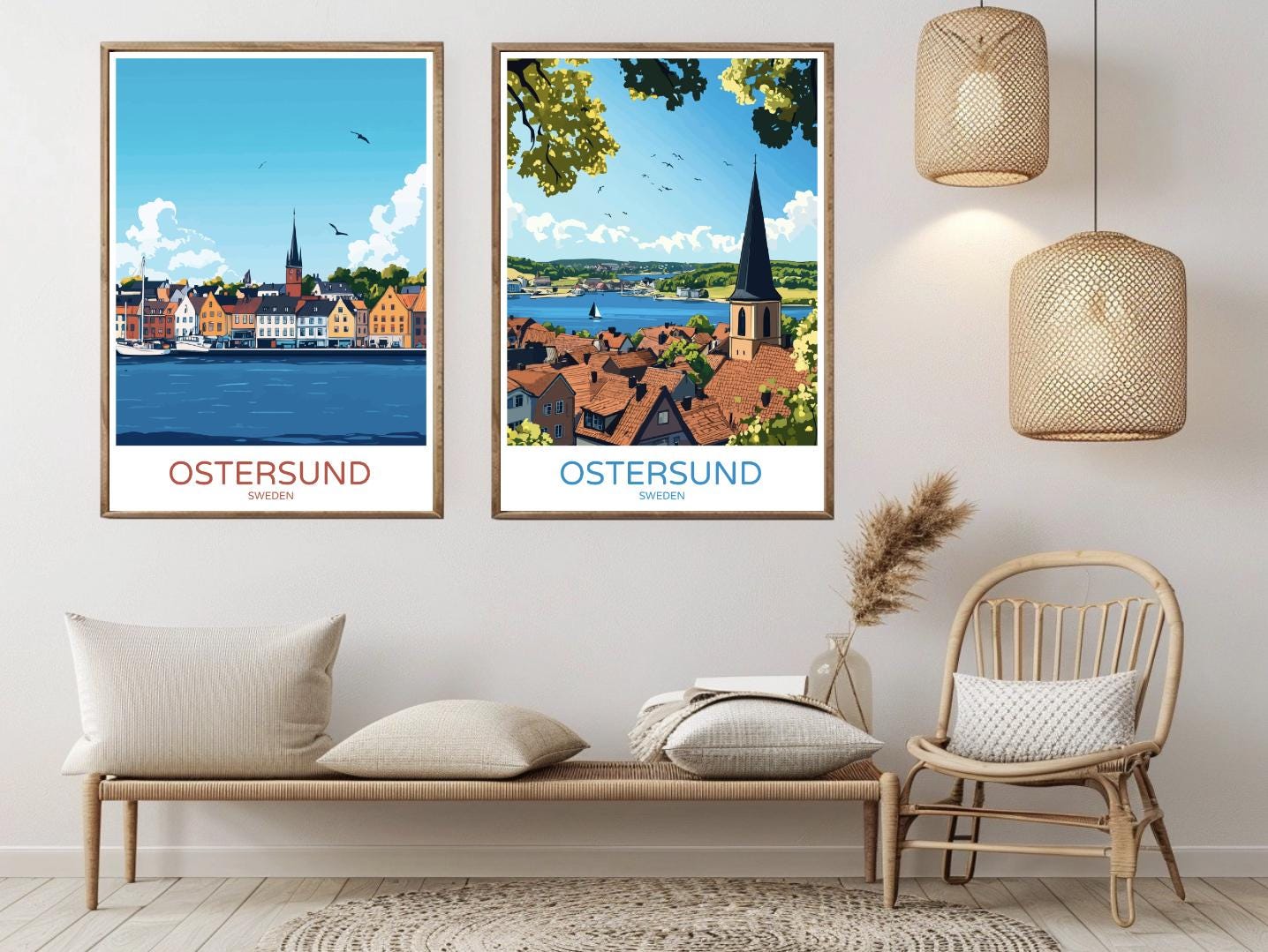 Östersund Sweden Poster Travel Paper Print Östersund Jämtland