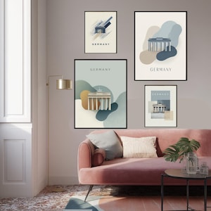Brandenburg Gate Print: Minimalist Germany Travel Poster, Bauhaus Style