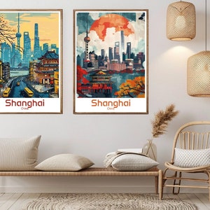 Shanghai China Travel Poster: Vintage Style Wall Art