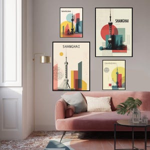 Shanghai Poster: Bauhaus Oriental Pearl Tower Art Print